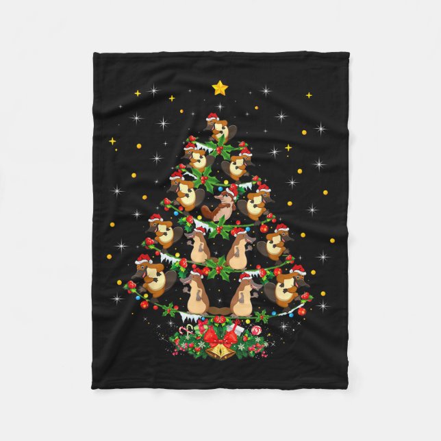 Platypus Christmas Tee Gift Santa Hat Platypus Chr Fleece Blanket (Front)
