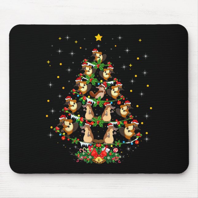Platypus Christmas Tee Gift Santa Hat Platypus Chr Mouse Mat (Front)