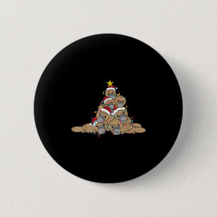Platypus Christmas Tree Funny Christmas Animals 6 Cm Round Badge
