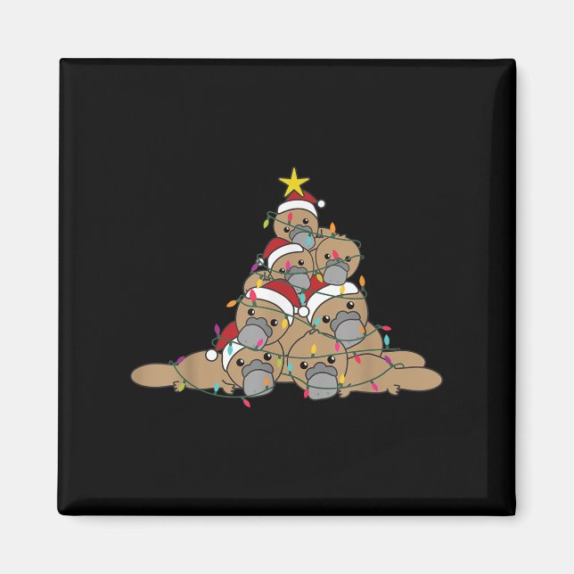 Platypus Christmas Tree Funny Christmas Animals  Magnet (Front)