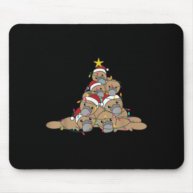 Platypus Christmas Tree Funny Christmas Animals  Mouse Mat (Front)