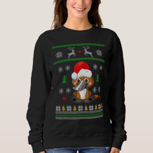 Platypus Christmas Ugly Sweater Santa Hat Duckbill