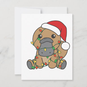 Platypus Christmas Winter Animals Holiday Platypus Card