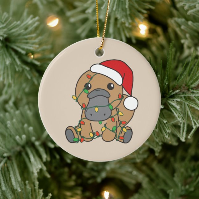 Platypus Christmas Winter Animals Holiday Platypus Ceramic Tree Decoration (Tree)