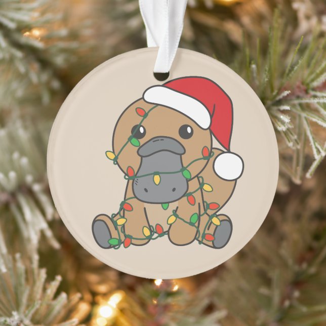 Platypus Christmas Winter Animals Holiday Platypus Ornament (Tree)