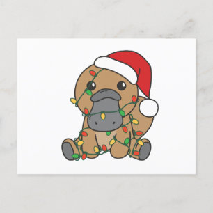Platypus Christmas Winter Animals Holiday Platypus Postcard