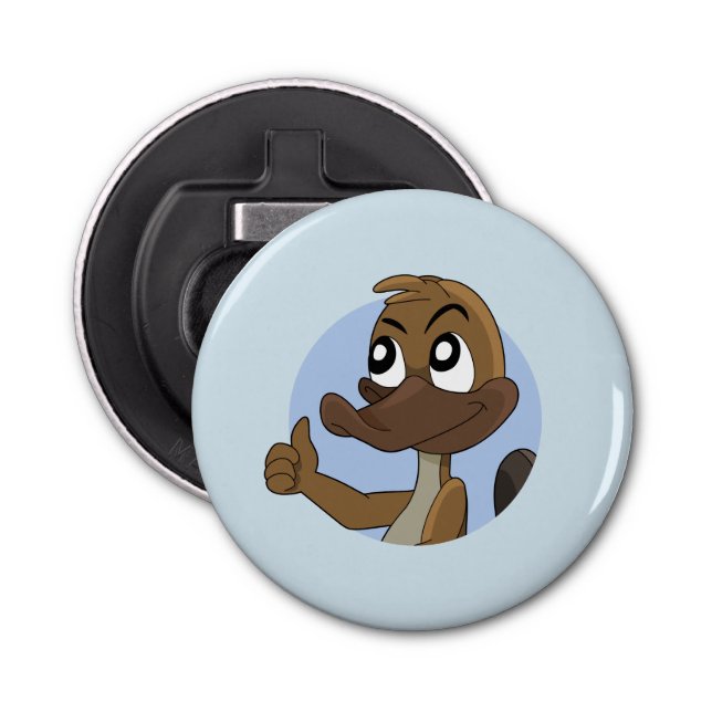 Platypus giving thumbs up cartoon bottle opener (Front)