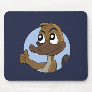 Platypus giving thumbs up cartoon mouse mat