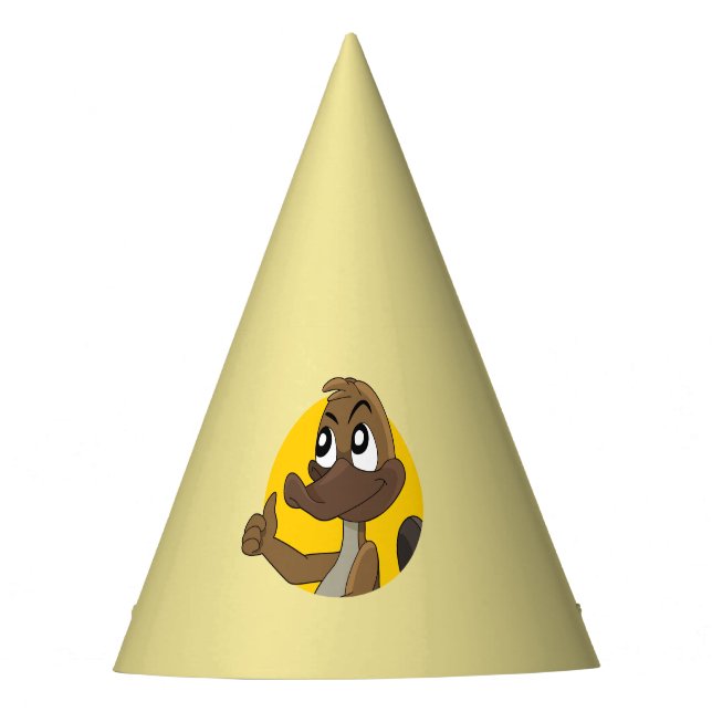 Platypus giving thumbs up cartoon party hat (Front)