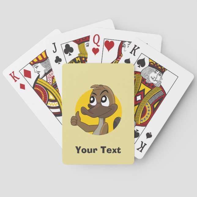 Platypus giving thumbs up cartoon playing cards (Back)