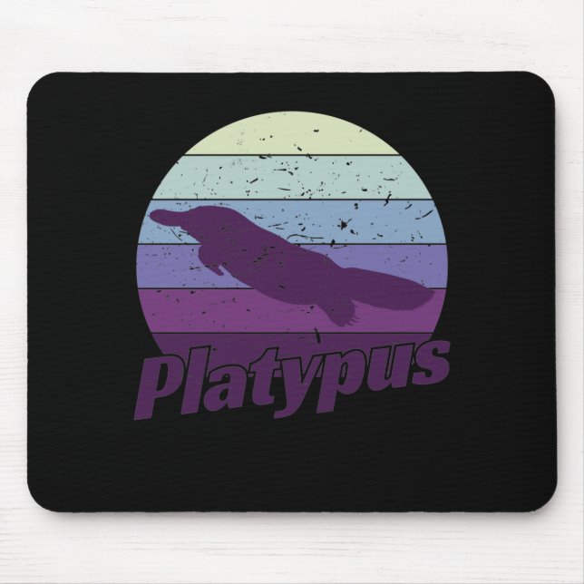 Platypus im Retro Style Mouse Mat (Front)