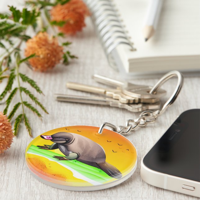 Platypus in the Land of the Sun Key Ring (Front Right)