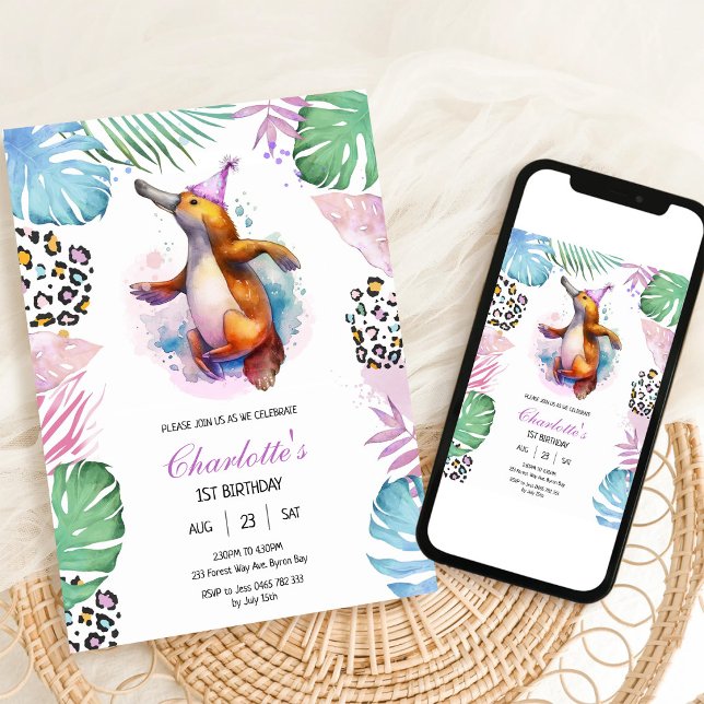 Platypus Kids Birthday Invitation (Creator Uploaded)