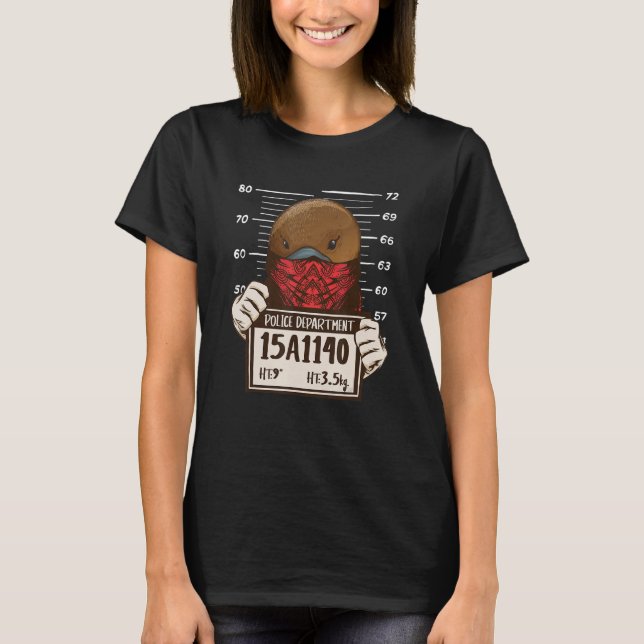 Platypus Mugshot Wildlife Animal   Duckbill Platyp T-Shirt (Front)