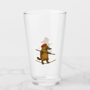 Platypus on a tightrope - add YOUR own text. Glass