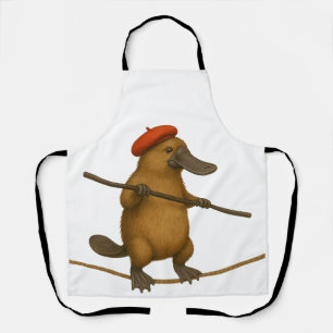 Platypus on a tightrope - add YOUR text Apron