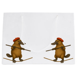 Platypus on a tightrope - add YOUR text Large Gift Bag