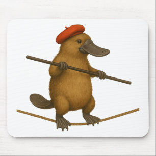 Platypus on a tightrope mouse mat