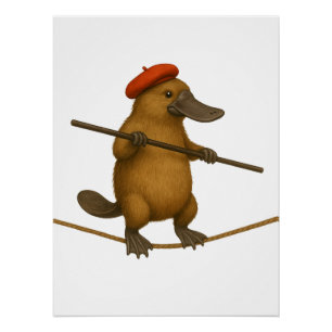 Platypus on a tightrope poster