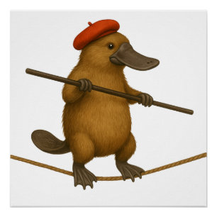 Platypus on a tightrope poster