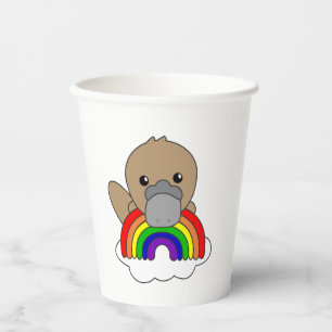 Platypus Rainbow Cute Animals Colourful Paper Cups