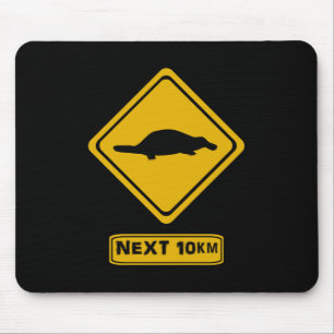 platypus road sign mouse mat
