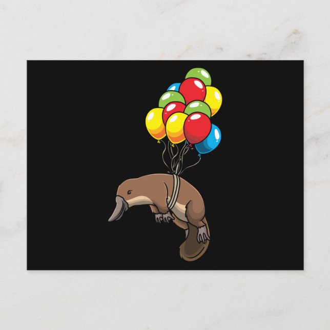 Platypus with Ballons Postcard (Front)