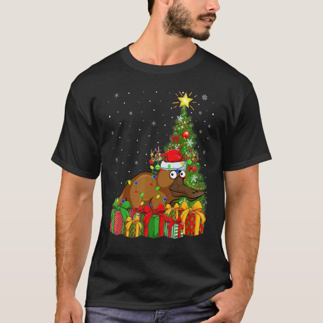 Platypus   Xmas Holiday Santa Platypus Christmas T T-Shirt (Front)