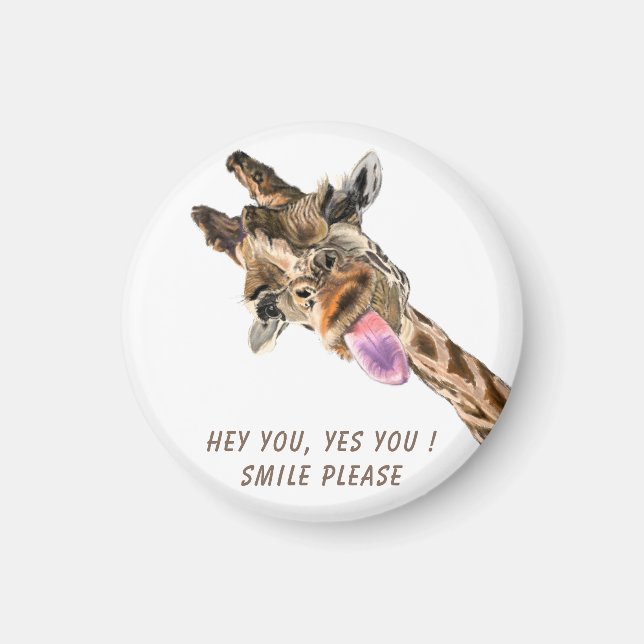 Plauful Magnet Gift Giraffe Tongue Out - Smile  (Front)