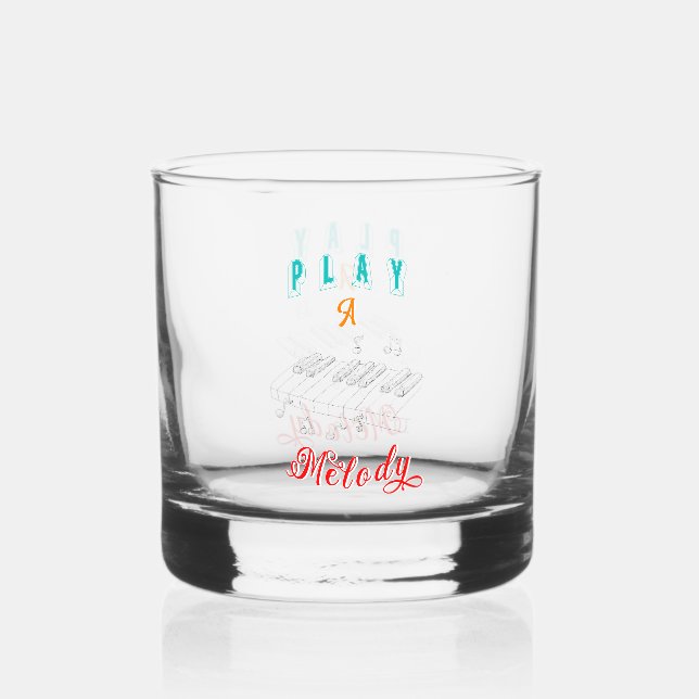 Play A Melody Boyfriend Piano Whiskey Glass (Front)