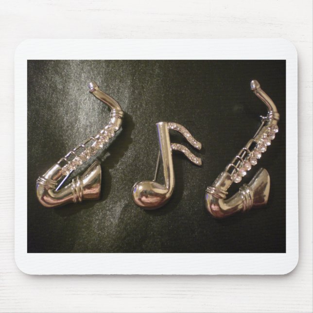 Play a musical note on that Saxaphone Mouse Mat (Front)