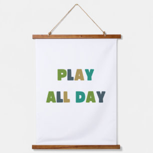 play all day. Wood Topped Wall Tapestry