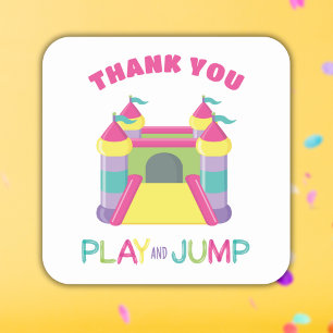 Play and jump blue square sticker
