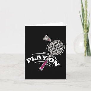 Play Badminton Player Sport Stick Shuttle Racket  Card