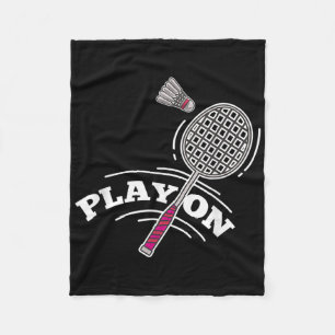 Play Badminton Player Sport Stick Shuttle Racket Fleece Blanket