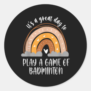 Play Badminton Practice Boho Kids Womens Heart Rai Classic Round Sticker