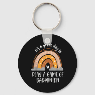 Play Badminton Practice Boho Kids Womens Heart Rai Key Ring