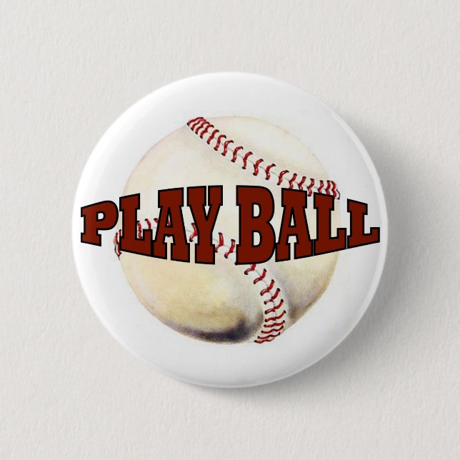 PLAY BALL 1 6 CM ROUND BADGE (Front)