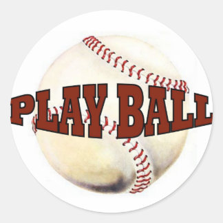 PLAY BALL #1 CLASSIC ROUND STICKER