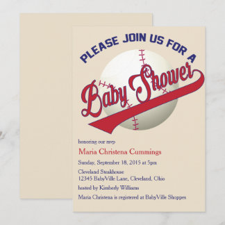 Play Ball Baseball Baby Shower Invitation