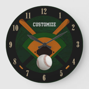 Play Ball Baseball   Large Clock