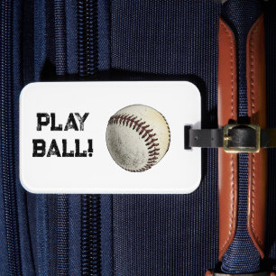 Play Ball Baseball Sketch – Batter Up Sports Luggage Tag