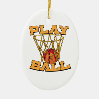 Play Ball Basketball. Ceramic Tree Decoration