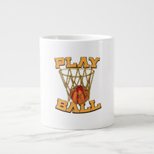 Play Ball Basketball. Large Coffee Mug