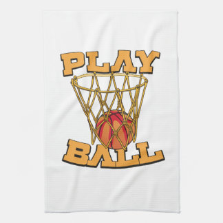 Play Ball Basketball. Tea Towel