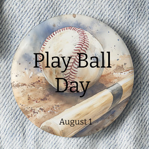 Play Ball Day - Baseball 6 Cm Round Badge