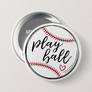 Play Ball Doodle Baseball Graphic, GraphicLoveShop 7.5 Cm Round Badge