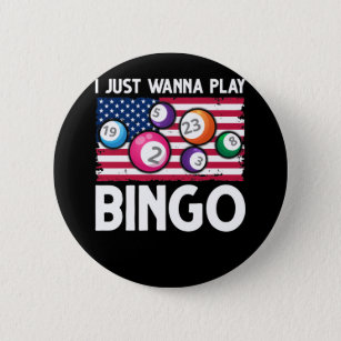 Play Bingo American Flag Funny Bingo 6 Cm Round Badge