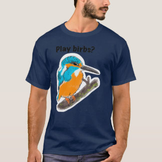 Play birbs Wingspan board game cute kingfisher bla T-Shirt