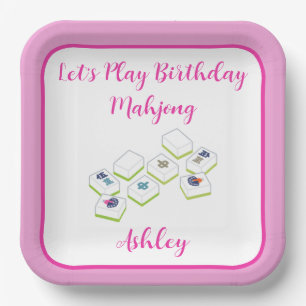 Play Birthday Mahjong PERSONALIZE Paper Plate
